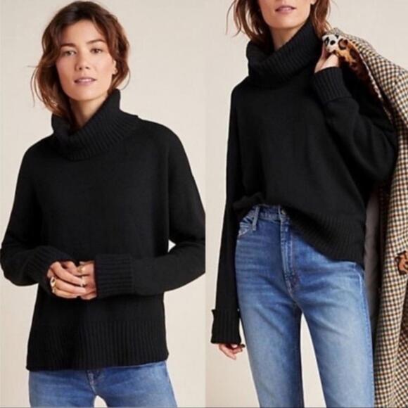 Anthropologie Blair Black Turtleneck Sweater Small - Picture 1 of 5